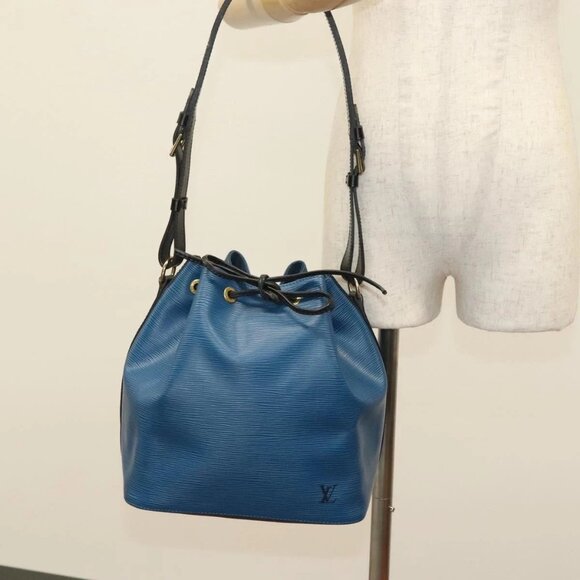 LOUIS VUITTON Epi Petit Noe Shoulder Bag Bicolor Black Blue - Picture 1 of 15